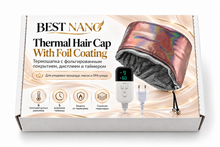 BEST NANO Thermal Hair Cap With Foil Coating Термошапка с фольгированным покрытием, дисплеем и таймером