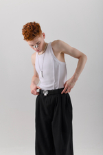 Мужские классические брюки оверсайз со стрелками в черном цвете