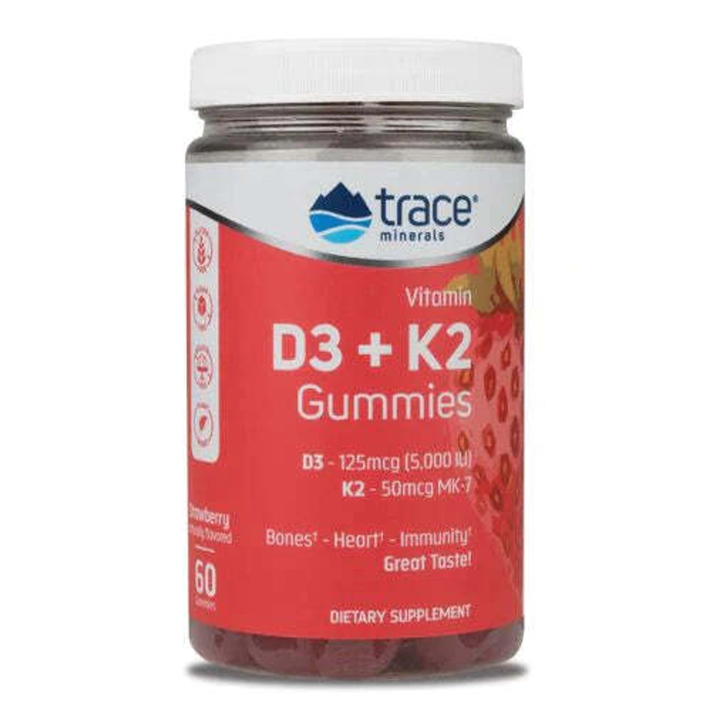 Vitamin D3 + K2 60 жевательных пастилок Trace Minerals Research
