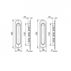 Ручки для раздвижных дверей Soft LINE SL-010 SG