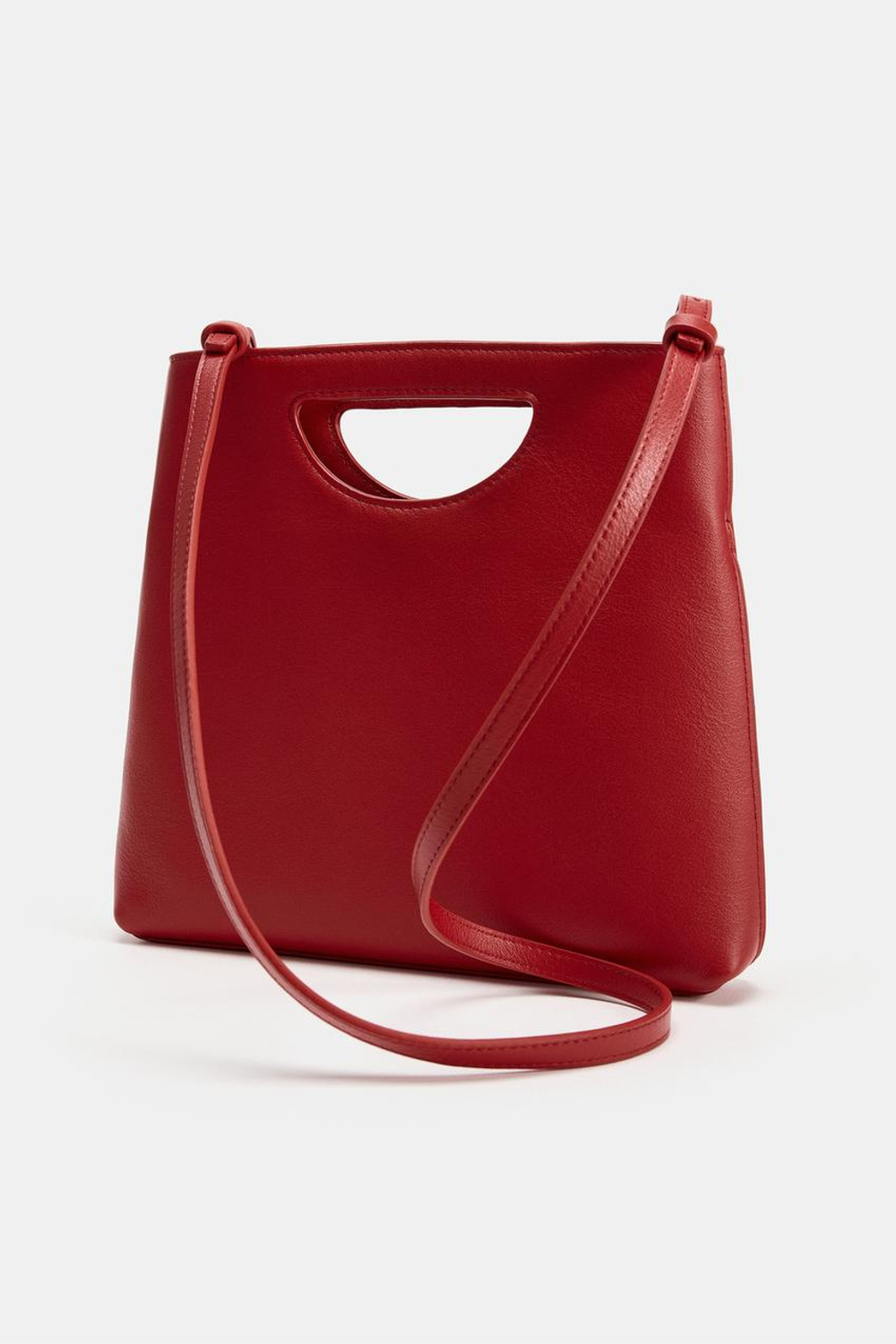 ZARA КОЖАНАЯ СУМКА, КРАСНЫЙ