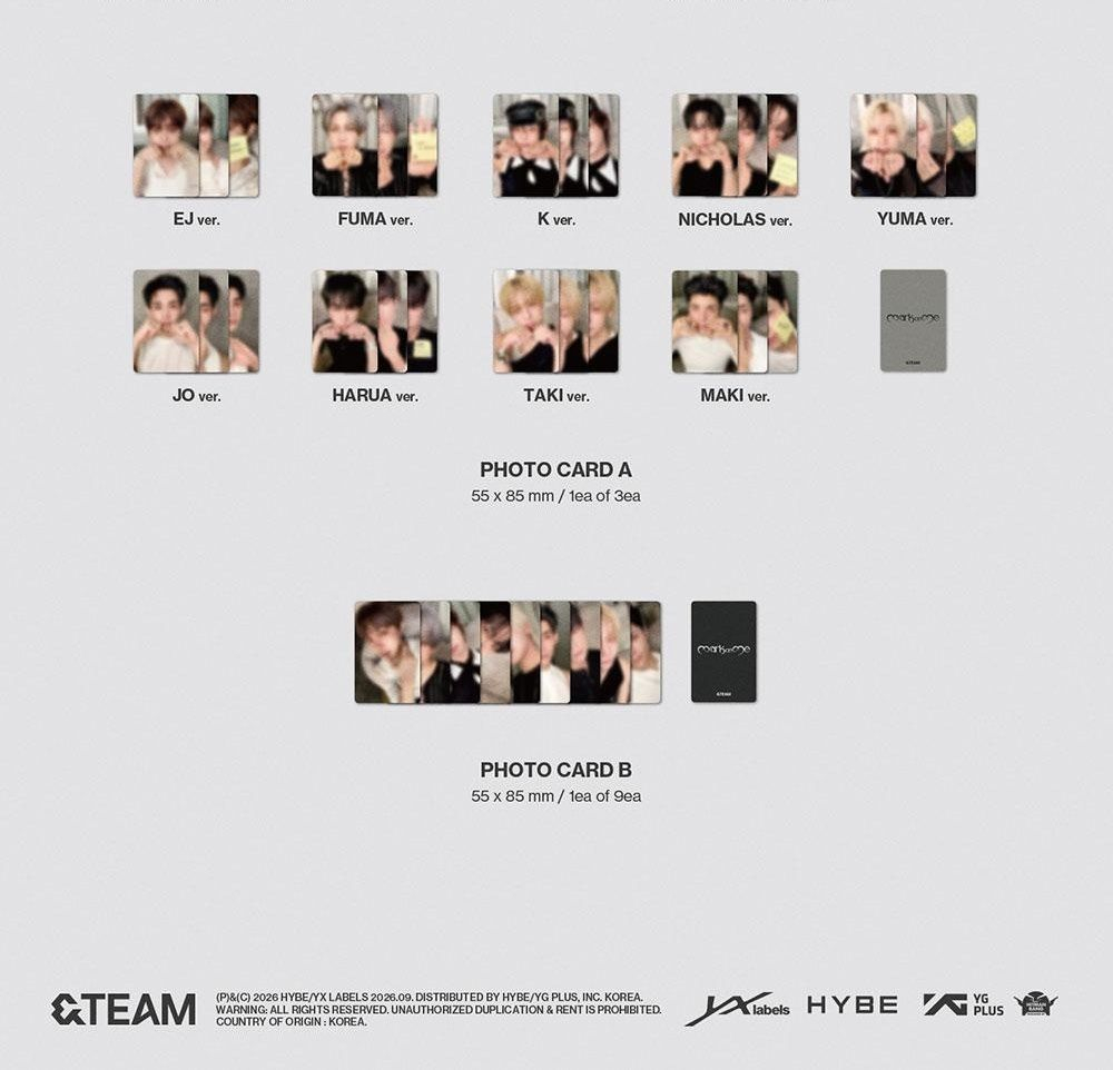 Альбом &TEAM - Mark on Me KR 2nd Mini Album SOLO RANDOM Version