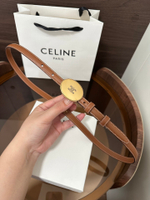 Женский ремень Celine Thin Plate — коричневый — фото 4