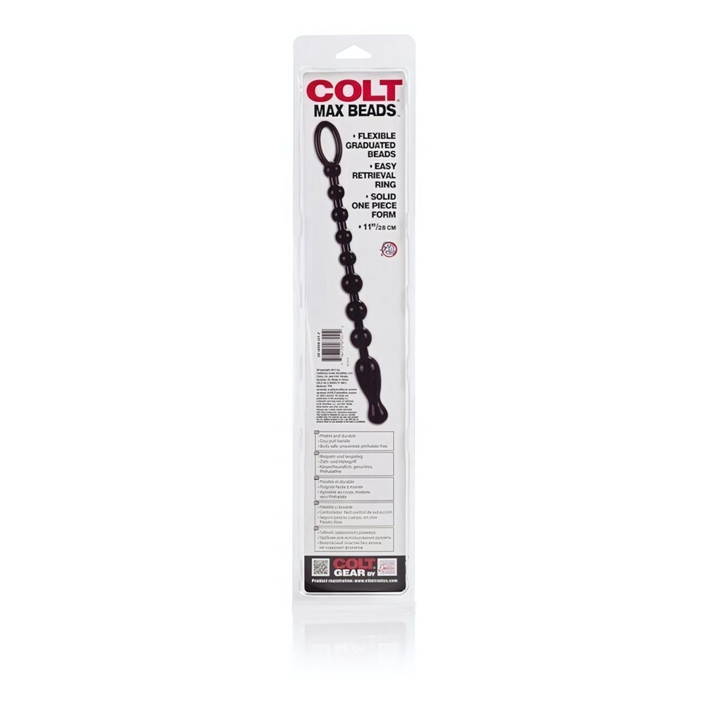 Гибкая анальная цепочка Colt Max Beads (Цвет: черный)