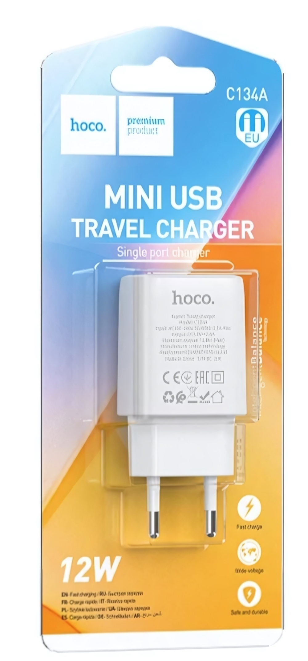 Зарядное устройство HOCO C134A 2.4A USB White