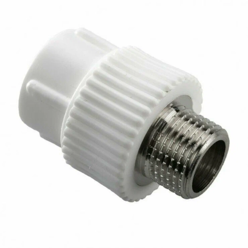 Муфта РР комб. 25*1/2" нар. белый (Tebo)
