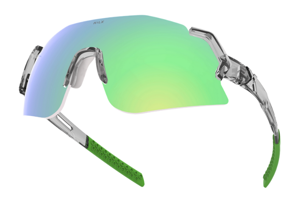 Спортивные очки с диоптриями HILX Savage 2.0 Shiny Crystal Grey Green / Green Mirror Lens