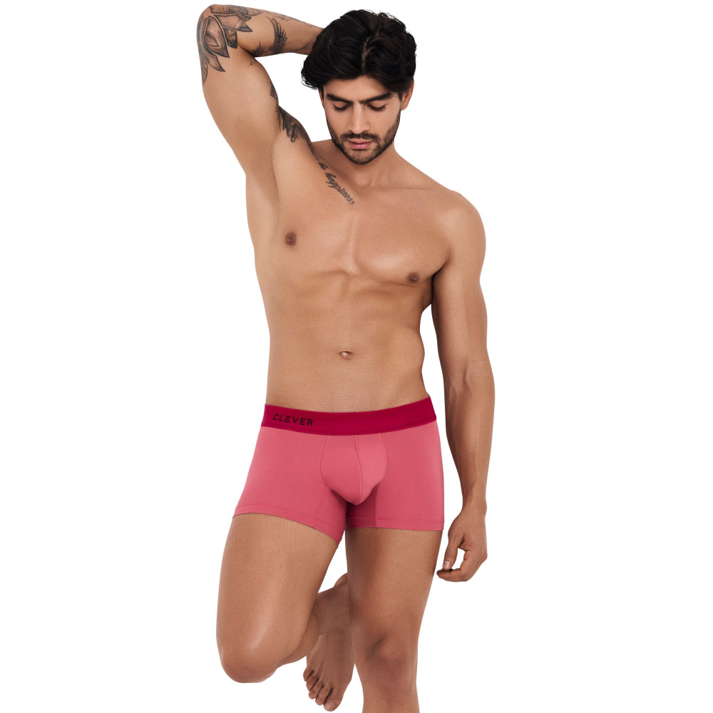 Розовые трусы-боксеры с красной резинкой Fervor Boxer (Размер: S) (Цвет: розовый)