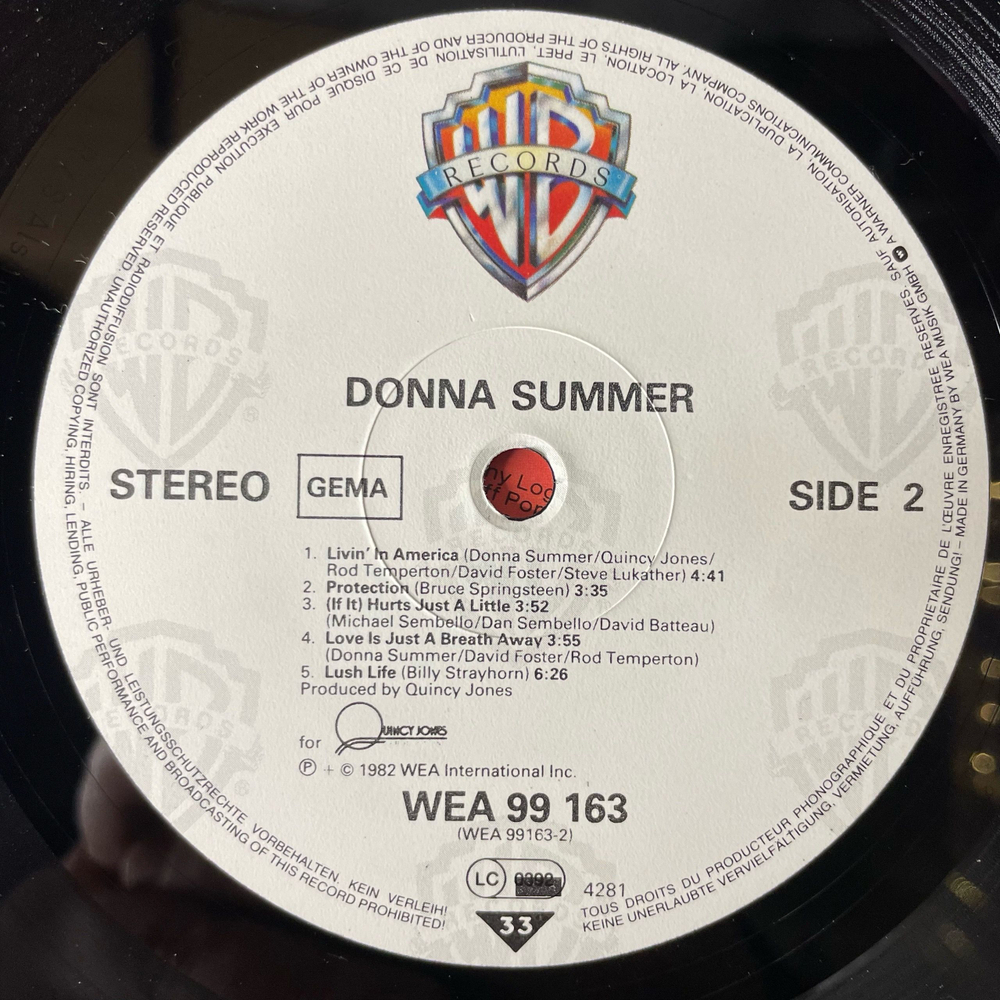 Винтажная виниловая пластинка LP Donna Summer Love Is In Control (Германия 1982)