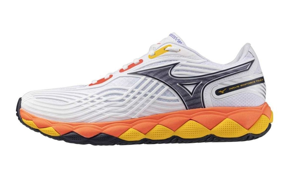 Мужские теннисные кроссовки Mizuno Wave Enforce Tour 2 AC - white/fiery coal 2/citrus
