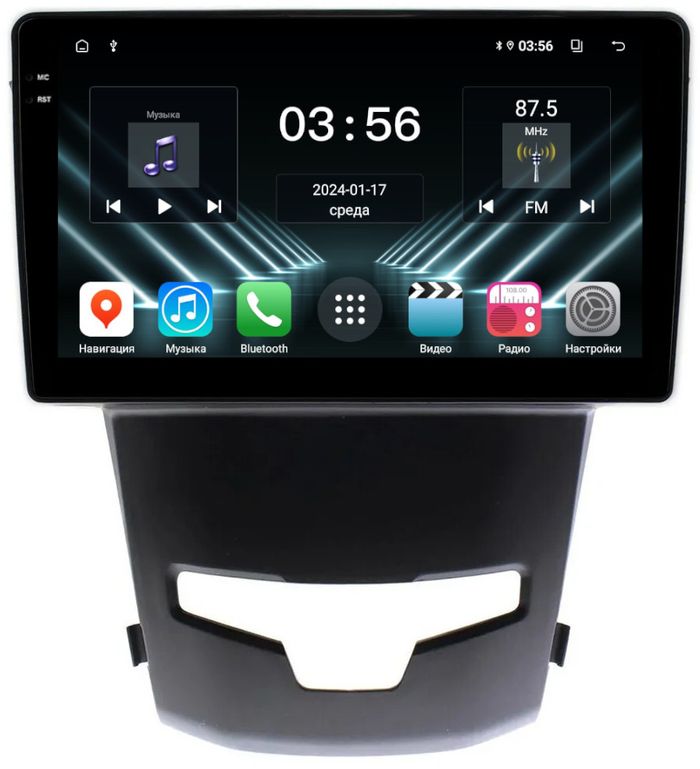 Магнитола для SsangYong Actyon 2 2013-2021 - FarCar S280 монитор 9.5" IPS на Android 13, CarPlay