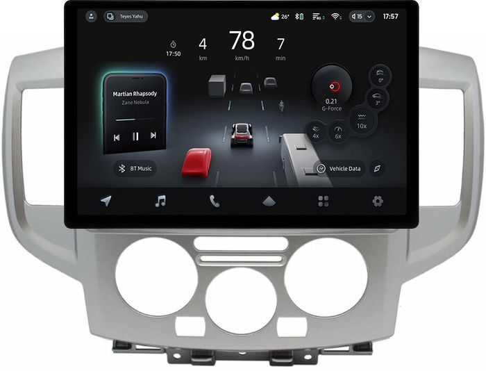 Магнитола для Nissan NV200 2009+ (рамка серебро) - Teyes CC4-PRO монитор 13" 2K QLED на Android 13, Быстрейшая, Snapdragon 778G, ИИ, CarPlay, DSP, 4G SIM-слот