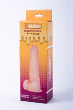 Реалистичный фаллоимитатор на присоске с мошонкой из кибер-кожи Onjoy Realistic Cock With Balls Bad Guy (Цвет: телесный)