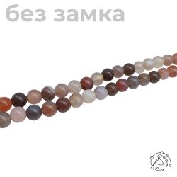 Нить бусин агат серый 8-9 мм