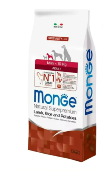 MONGE SPECIALITY LINE MINI ADULT LAMB, RICE AND POTATOES (Монж Спешл Лфйн Мини) сухой корм для собак мелких пород 7,5 кг