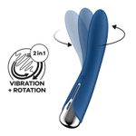 Синий вибратор-ротатор Spinning Vibe 1 - 18 см. (Цвет: голубой)