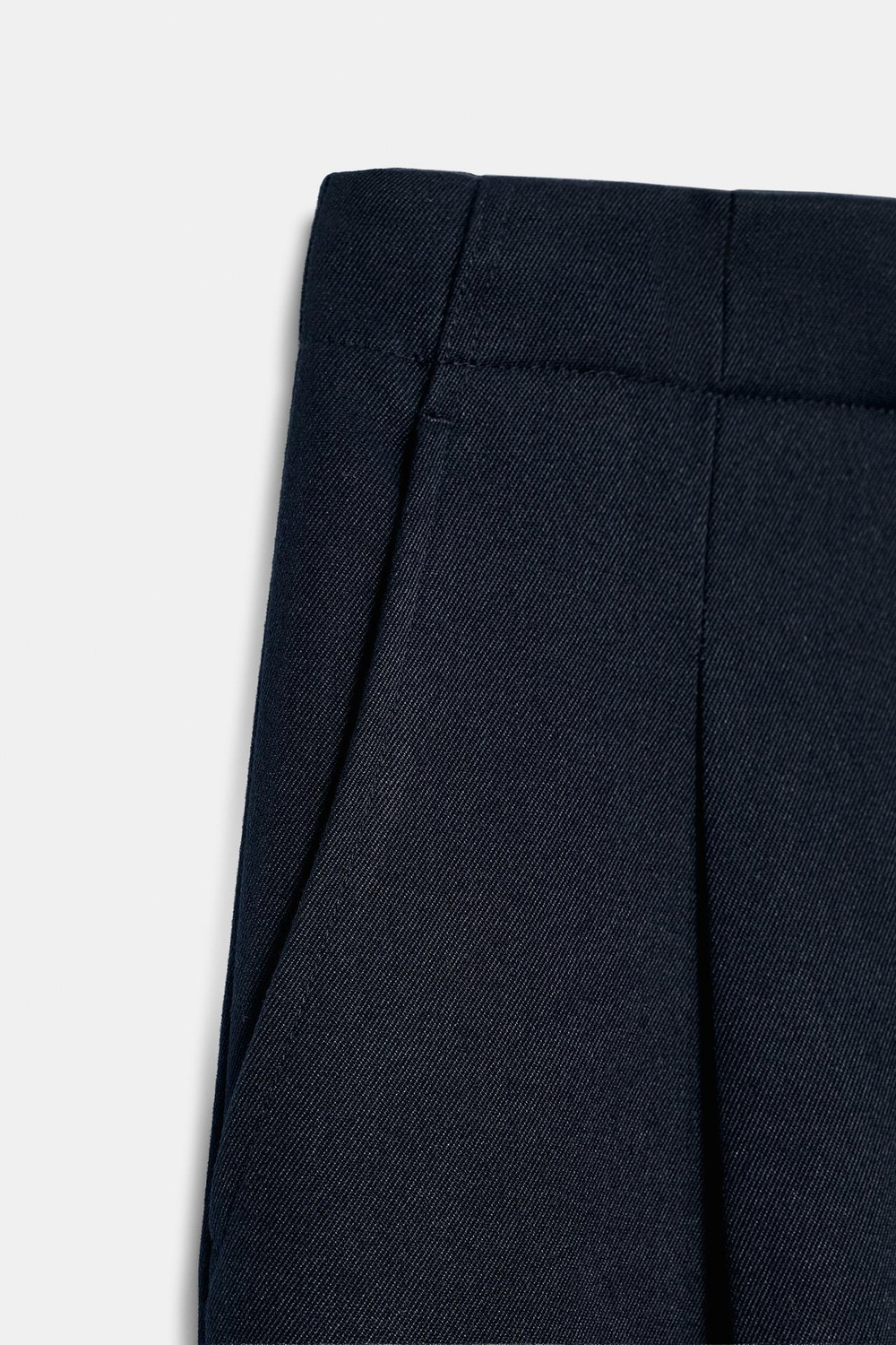 ZARA БРЮКИ С ЗАЩИПАМИ — ZW COLLECTION, МОРСКОЙ ТЕМНО-СИНИЙ