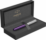 Ручка-роллер Parker Sonnet Essentials Violet SB Steel CT 2169368, цвет чернил black, перо: F, в подарочной упаковке.