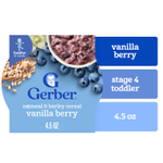 Gerber, Овсяные хлопья и ячменя, от 12 месяцев, ваниль, 128 г (4,5 унции)