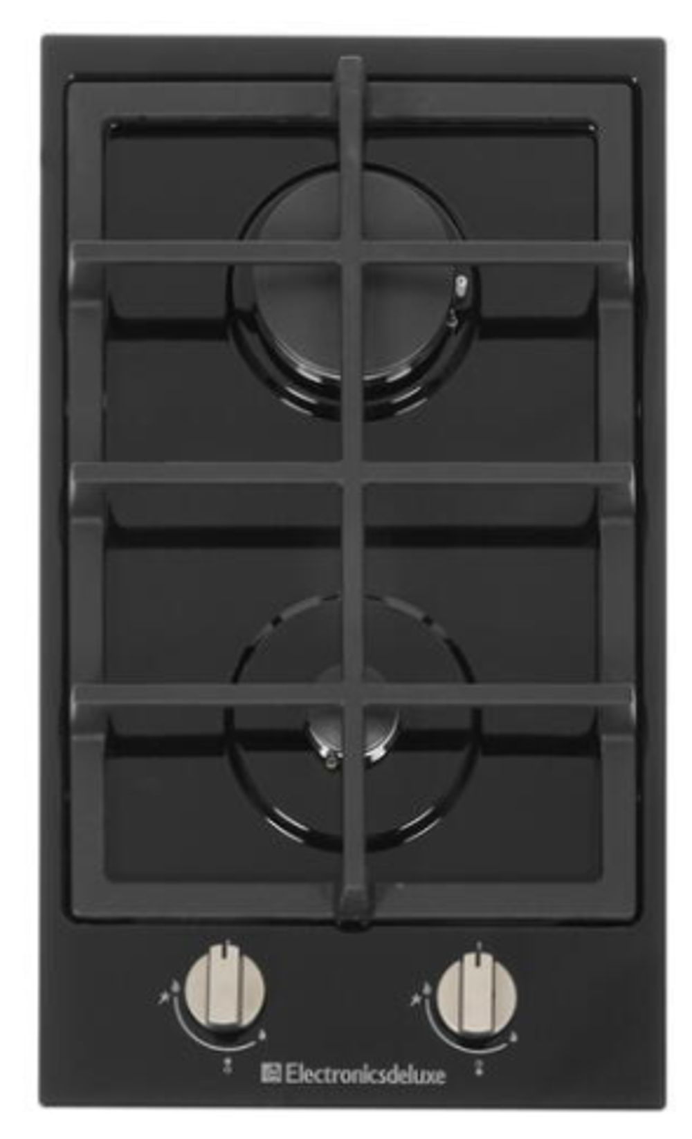 Поверхность варочная  Electronicsdeluxe TG2 400215F-007 (черная. ручки нерж. газ/к., 29*51) Россия