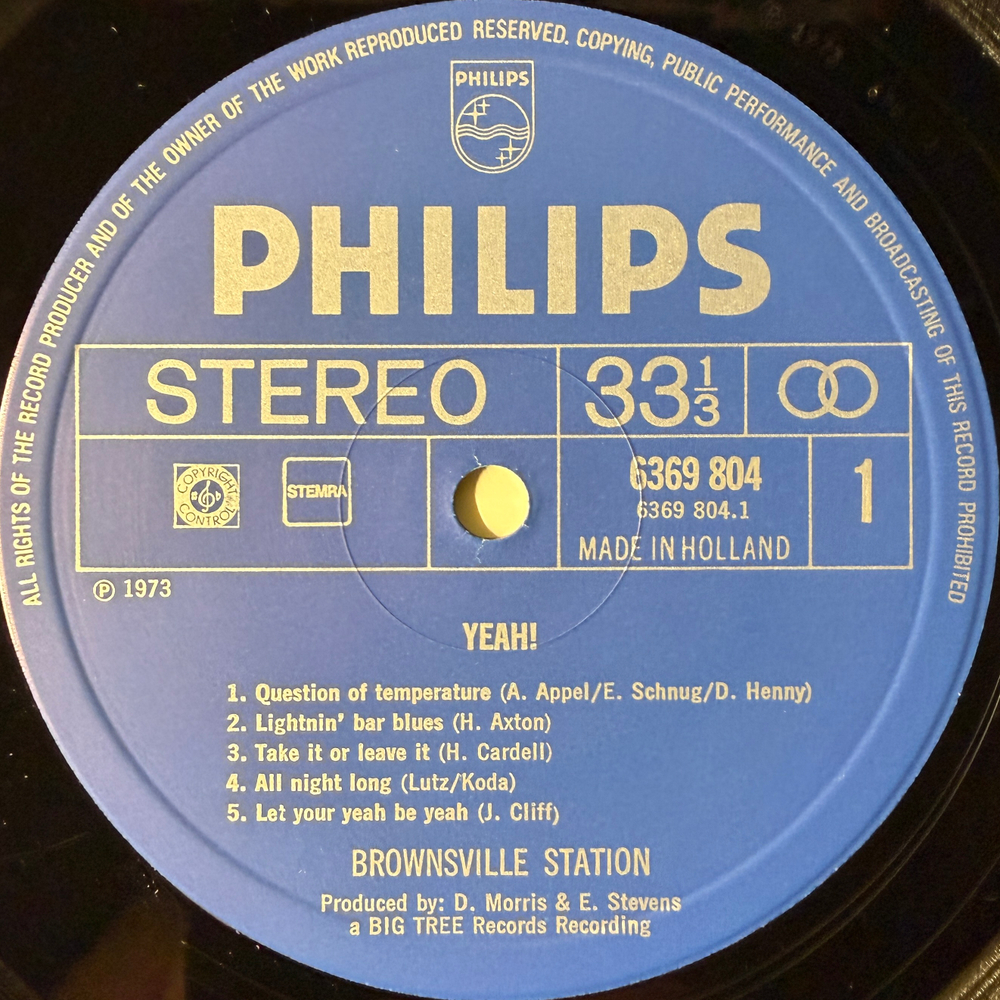 Brownsville Station ‎– Yeah! (Голландия 1973г.)