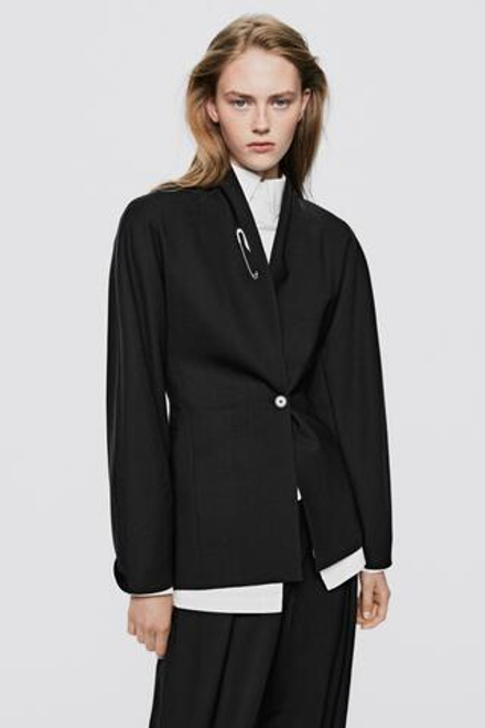 Massimo Dutti Куртка из 100% шерсти - Limited Edition, черный