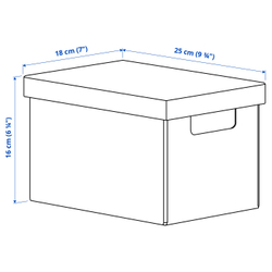 IKEA FJÄDERHARV  (ИКЕА ФЙЭДЕРХАРВ)  -  Коробка с крышкой - антрацит 18x25x16 см