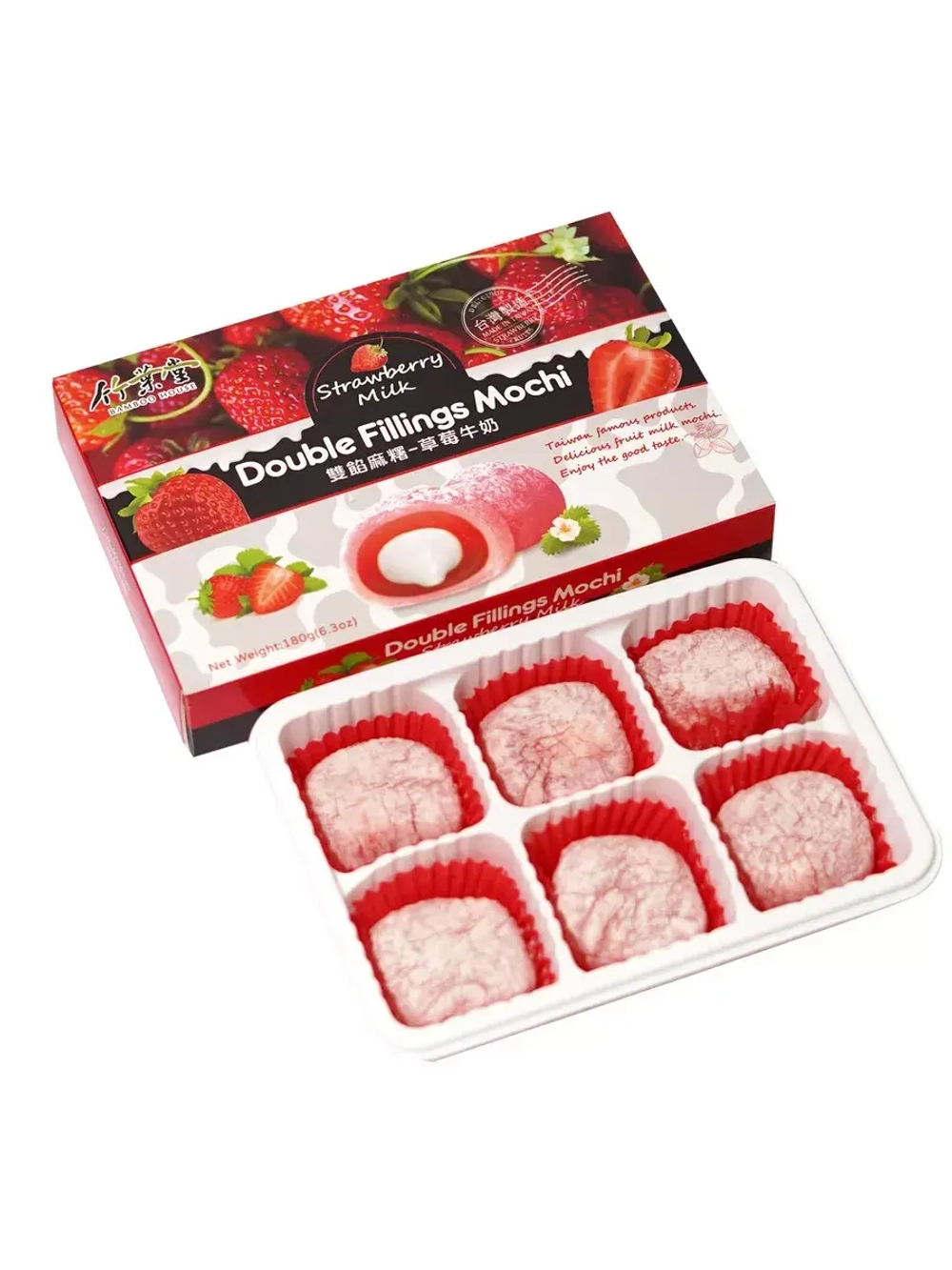 Моти с двойной молочной начинкой со вкусом Клубники 180 г