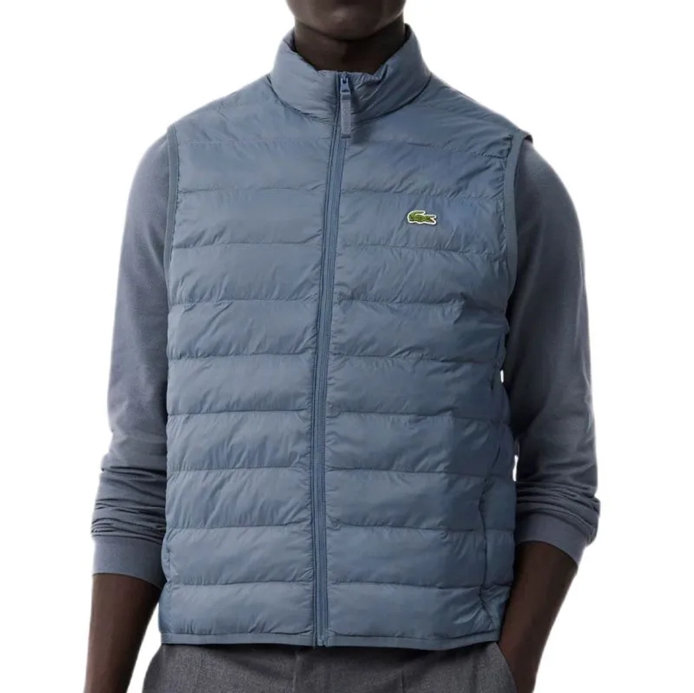 Мужская теннисная жилетка Lacoste Water-Repellent Puffed Windbreaker - grey