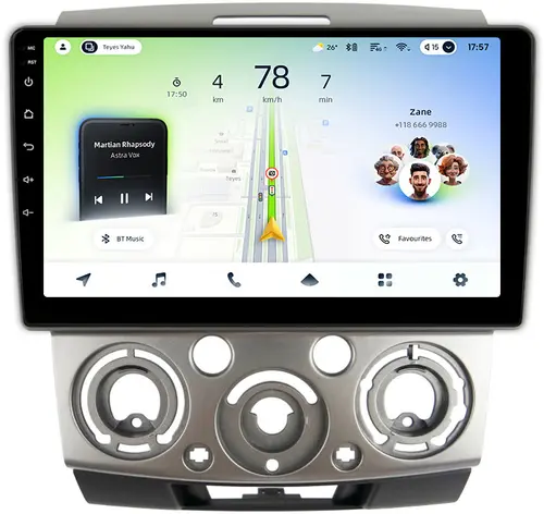 Магнитола для Ford Ranger 2, Mazda BT-50 2007-2011 (рамка серебро) - Teyes CC4L монитор 9" IPS, Android 14, Быстрая, Snapdragon 662, CarPlay, 4G SIM-слот