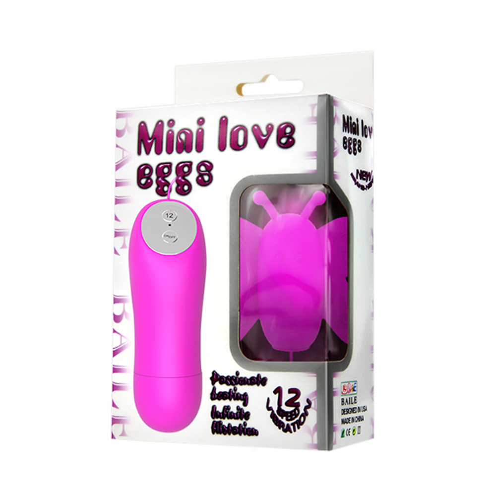 Силиконовая бабочка для стимуляции клитора и сосков Baile Mini Love Egg BI-014143