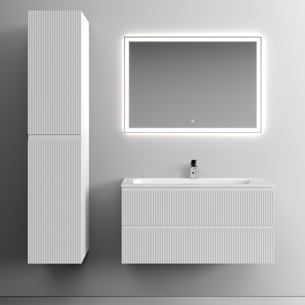 Тумба подвесная Sancos Snob T, Bianco 995х445х500, под столешницу с отверстием под смеситель, цвет Kreman, арт. SNT100W