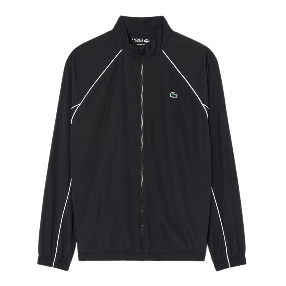 Meska kurtka tenisowa Lacoste Sport Water-Repellent Trim Accent Track - black/white