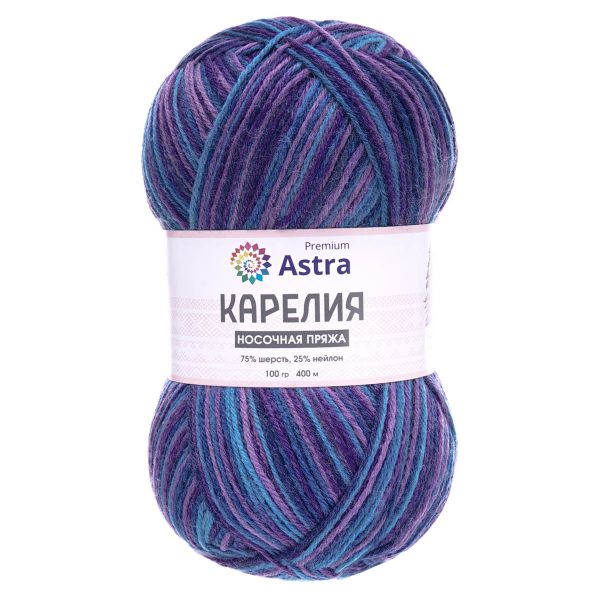Пряжа Astra Premium (Астра Премиум) Карелия носочная (Karelia sock) / уп.2 мот. по 100 г, 400 м, 1008