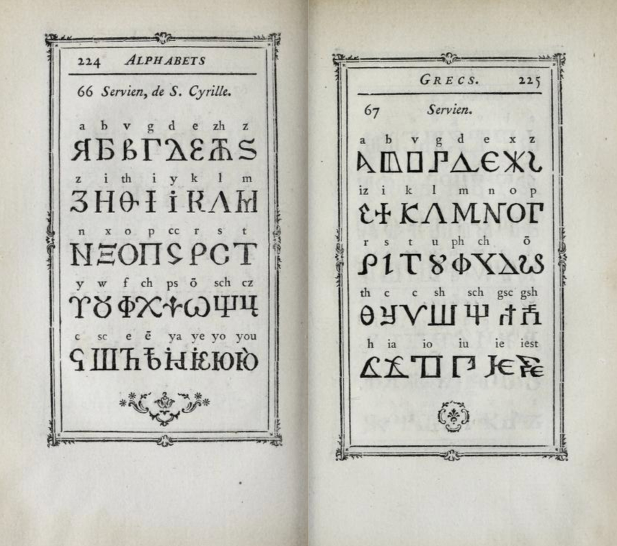 Кириллица Фурнье начинается с Я