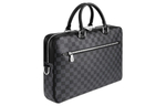 LOUIS VUITTON Coated Canvas With Cow Leather Trim Handbag Briefcase Regular Men"s Gray