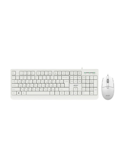 Acer OCC400 [ZL.ACCCC.014] Комплект (клавиатура + мышь)  клав-ра:белый мышь:белый USB проводной