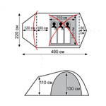 Палатка TRAMP Cave (V2), артикул TRT-21, цвет Зеленый