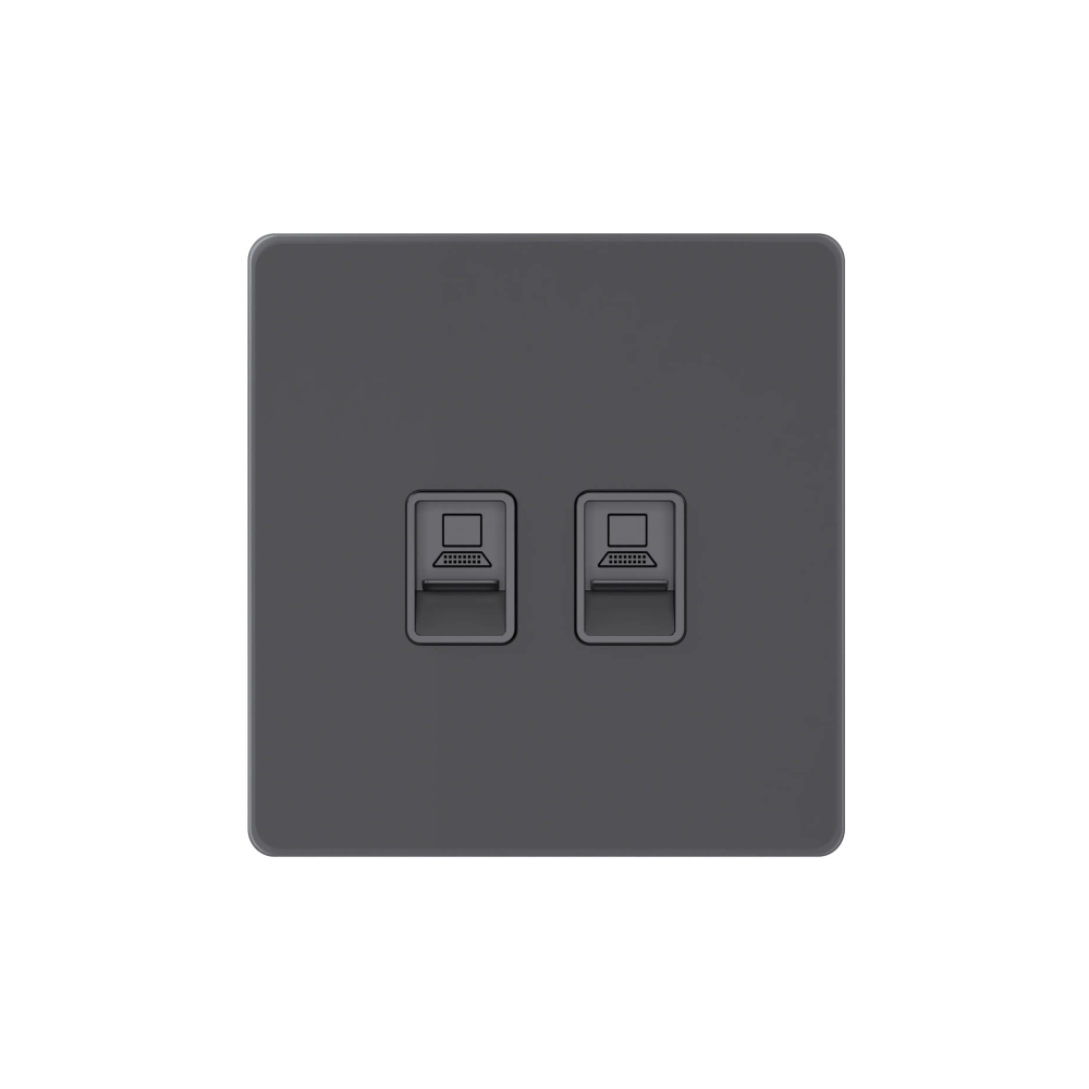 Systeme Infinity, Розетка информационная С/У RJ-45 кат.6 2-я, Вулканический пепел
