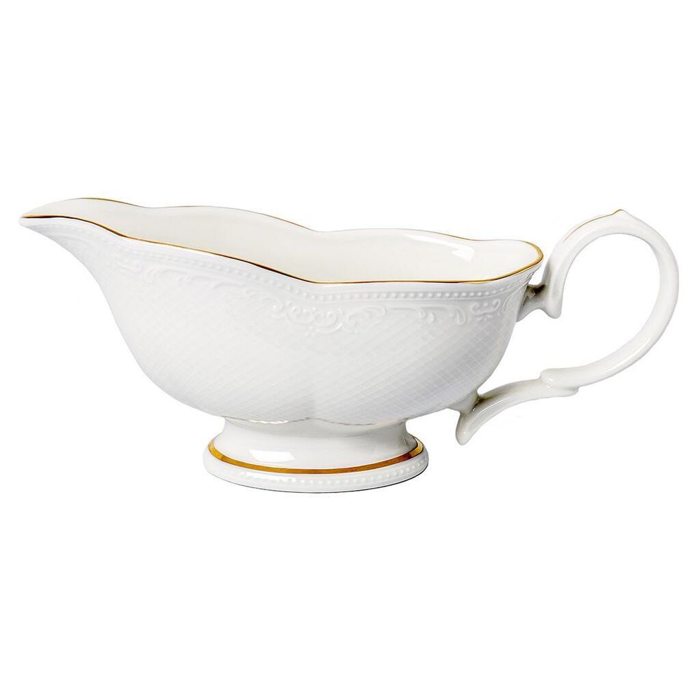 Соусник 350 мл 18,5*8 см h8,2 см с ручкой фарфор Gold Aristocrat Noble [1]