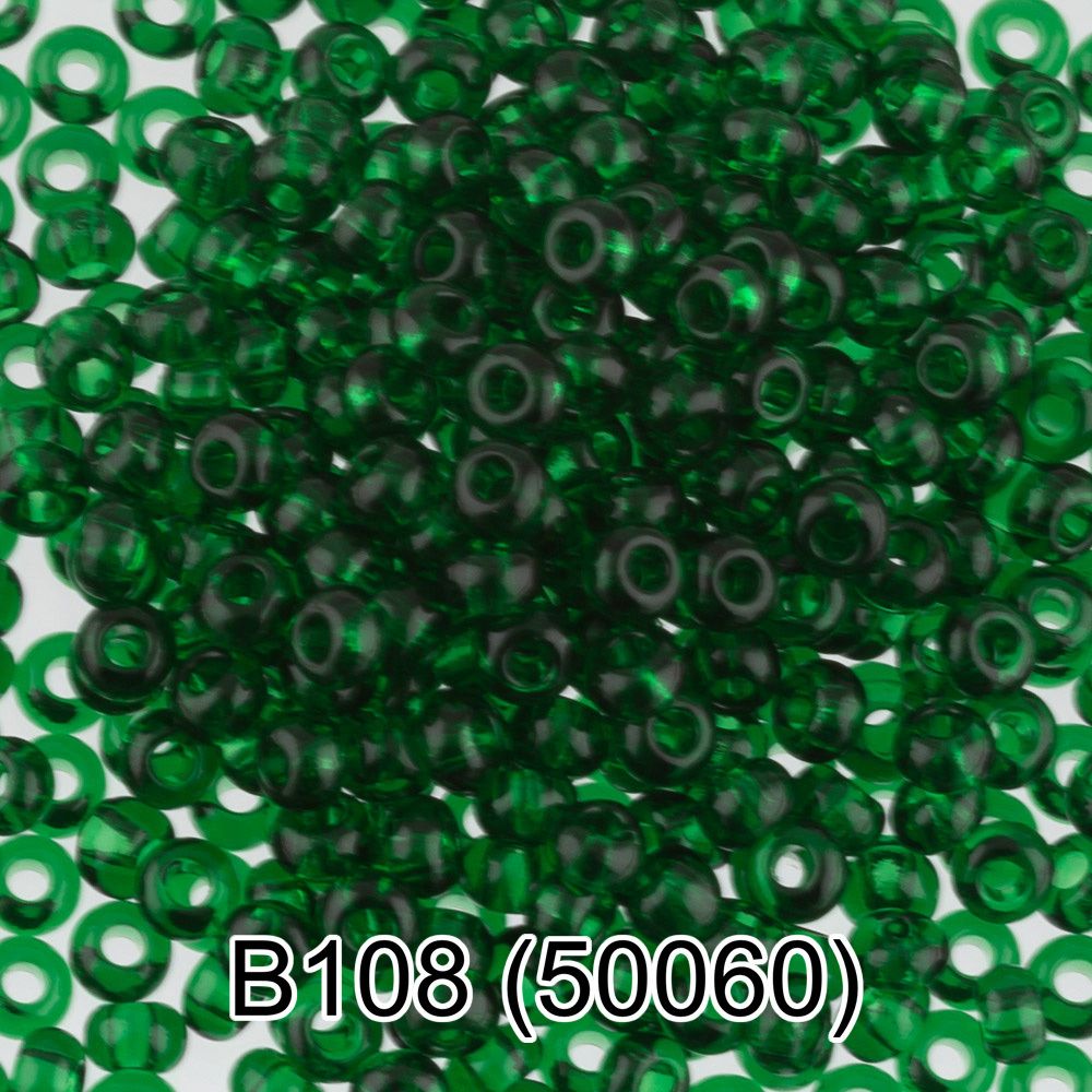 Бисер Gamma 10/0 (2.3 мм), 50 г (10х5 г), B108 зеленый, 50060, круглый 2