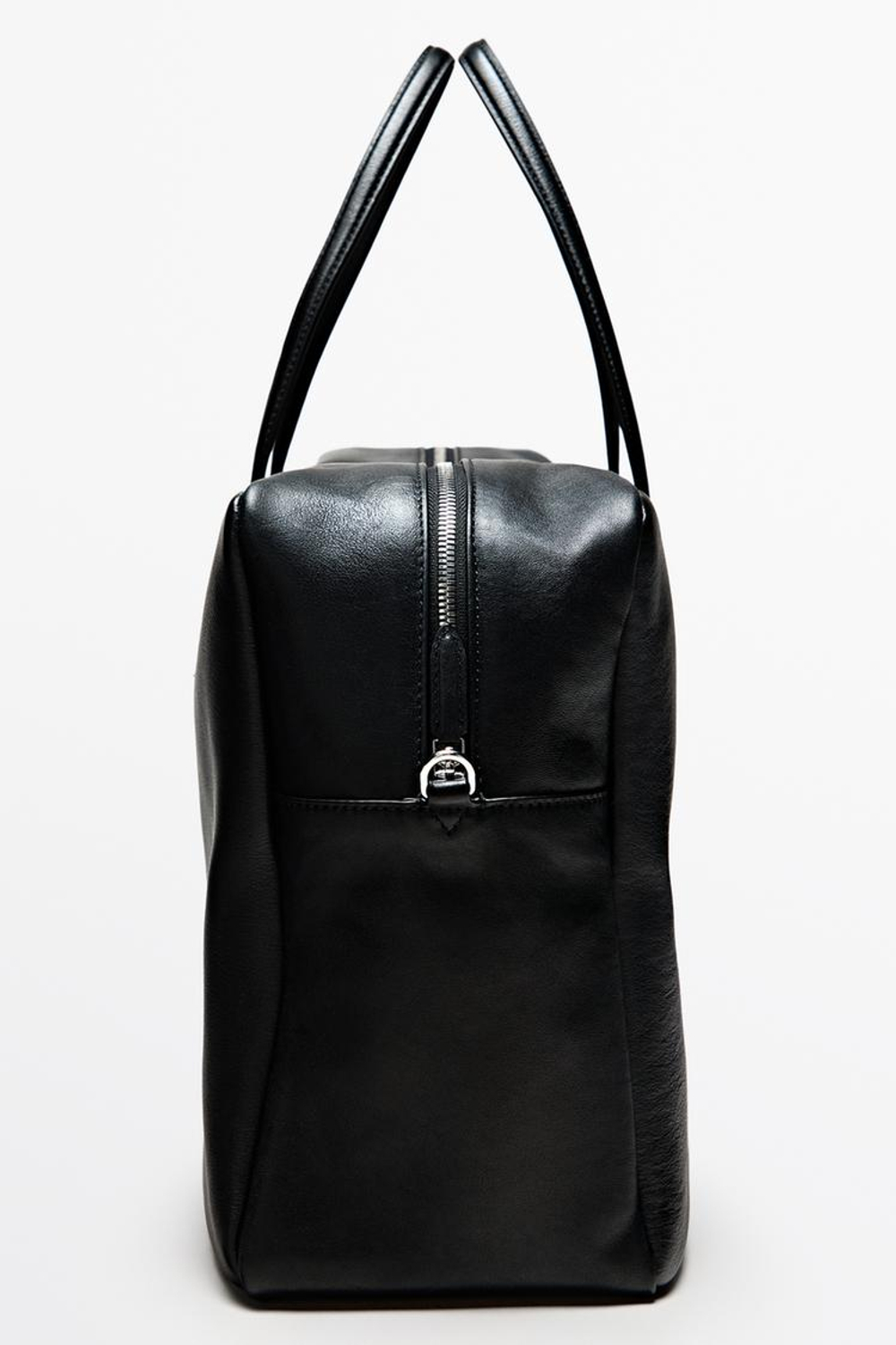Massimo Dutti Большая дорожная сумка из кожи наппа, черный