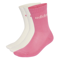Носки Adidas Kids Linear Crew 3P - off white/pink fusion/off white