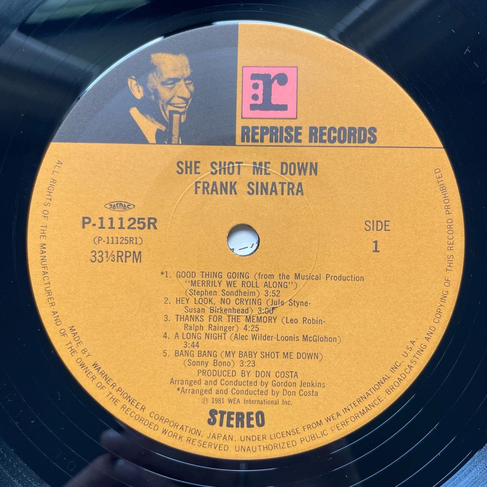 Винтажная виниловая пластинка LP Frank Sinatra She Shot Me Down (Япония 1981) (Оби)