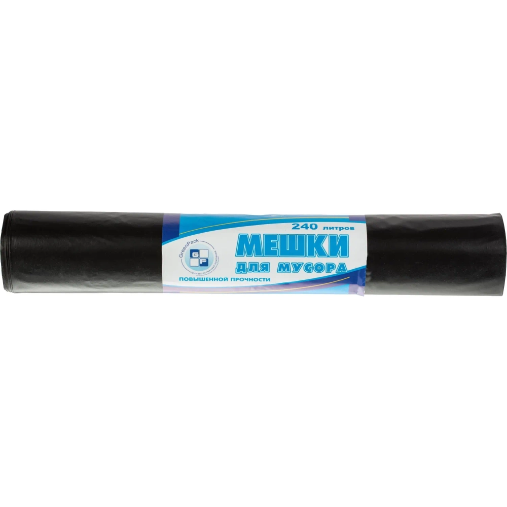 Мешки для мусора ПВД 240л 80мкм 10шт/уп черные 90х140см_Green Pack