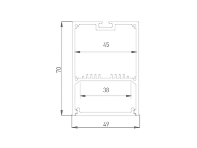 Подвесной/накладной алюминиевый профиль Design LED LS 4970, 2500 мм, анодированный, LS.4970-R