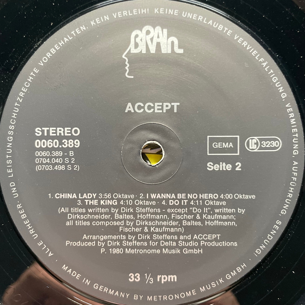 Виниловая пластинка Accept ‎– Accept LP