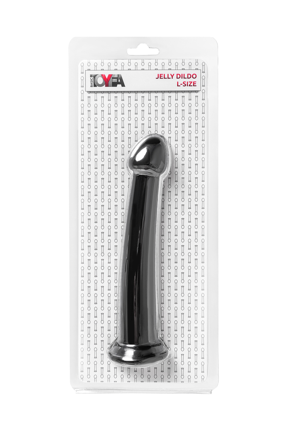 Нереалистичный фаллоимитатор TOYFA Basic Jelly Dildo L, TPE, чёрный, 20 см