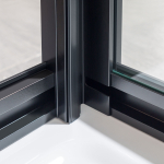 Душевой уголок Stile VSS-2ST9090CLB-L, 900*900, черный, стекло прозрачное, левый,