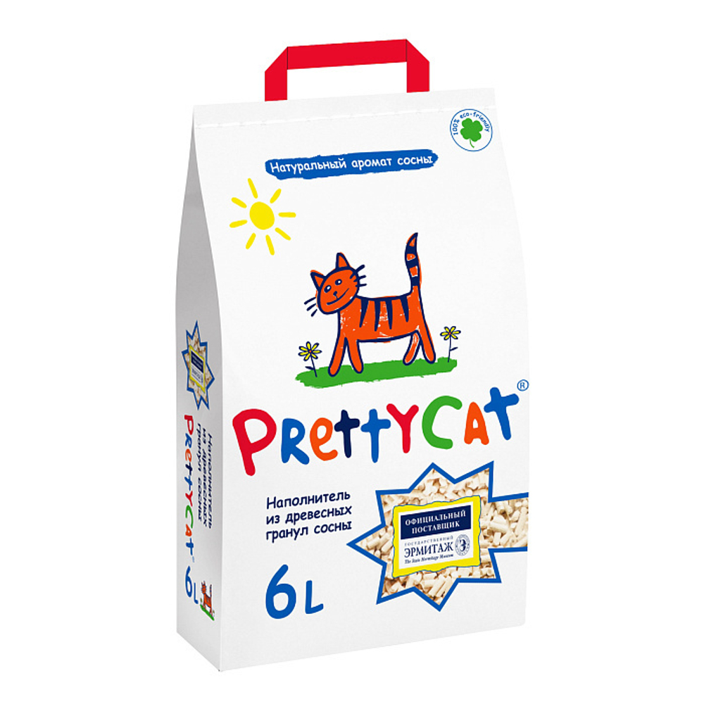 Наполнитель PrettyCat впитывающий древесный Wood Granules 2 кг (6 л)